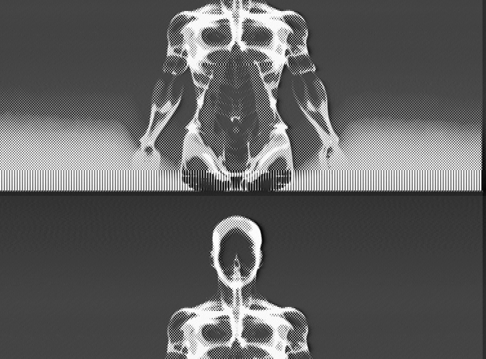 Grayscale reader decode of the figure, clean, with a dithered band across the upper frame