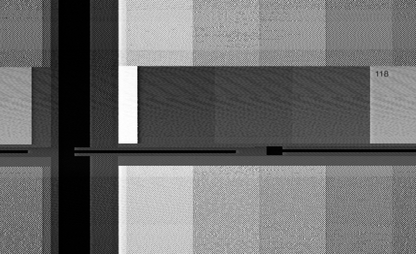 Bar pattern with fine ringing texture spreading across the fields