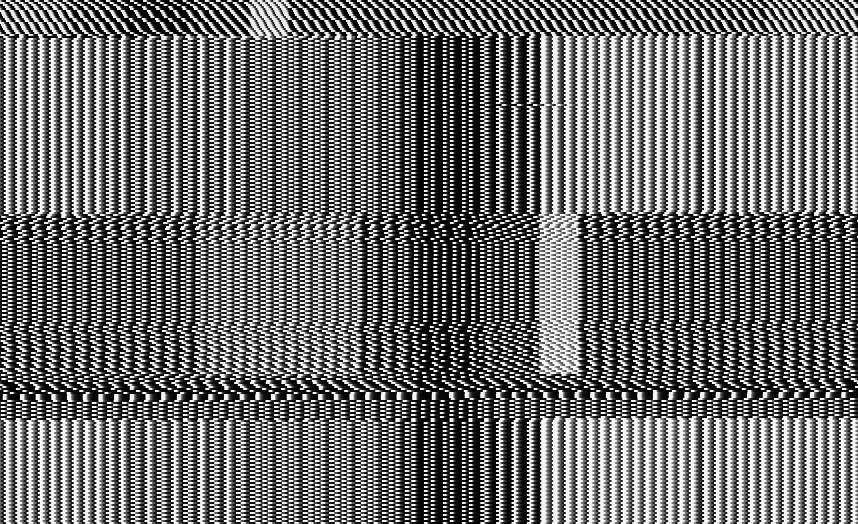 Frame consumed by vertical stripe oscillation, bars barely legible